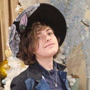 Hat with handmade painting